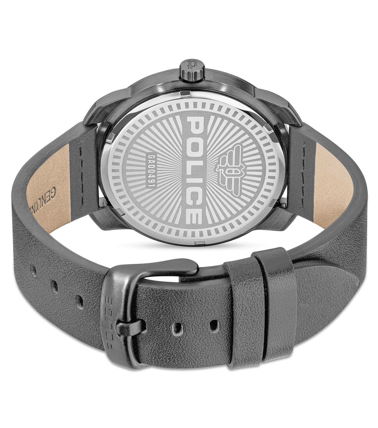 Police Protector PEWGA0049101 Herrenuhr Grau • Braunes Lederarmband • 5 ATM Wasserdichtigkeit, Bild 3