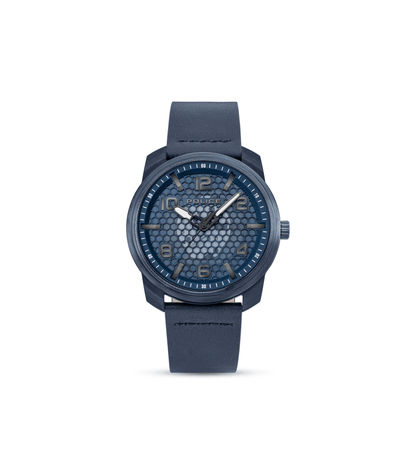 Police Protector PEWGA0049103 Herrenuhr Blau • Skelettiertes Zifferblatt • Lederarmband
