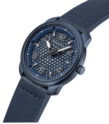 Police Protector PEWGA0049103 Herrenuhr Blau • Skelettiertes Zifferblatt • Lederarmband, Bild 2