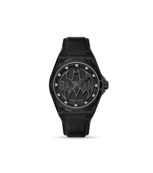 Police Batwing PEWGA0090005-SET Herrenuhr Schwarz • Mineralglas • Schwarzes Echtlederarmband