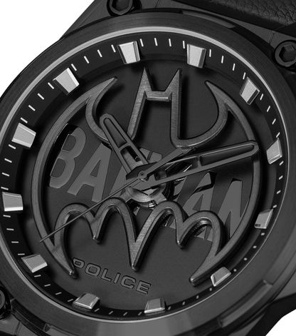Police Batwing PEWGA0090005-SET Herrenuhr Schwarz • Mineralglas • Schwarzes Echtlederarmband, Bild 4