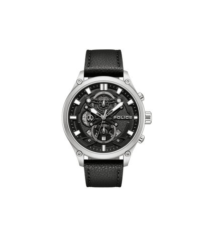 Police Wadden PEWGC0054205 Herrenuhr Schwarz • Quarz-Chronograph • Schwarzes Lederarmband