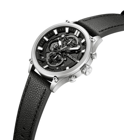 Police Wadden PEWGC0054205 Herrenuhr Schwarz • Quarz-Chronograph • Schwarzes Lederarmband, Bild 2