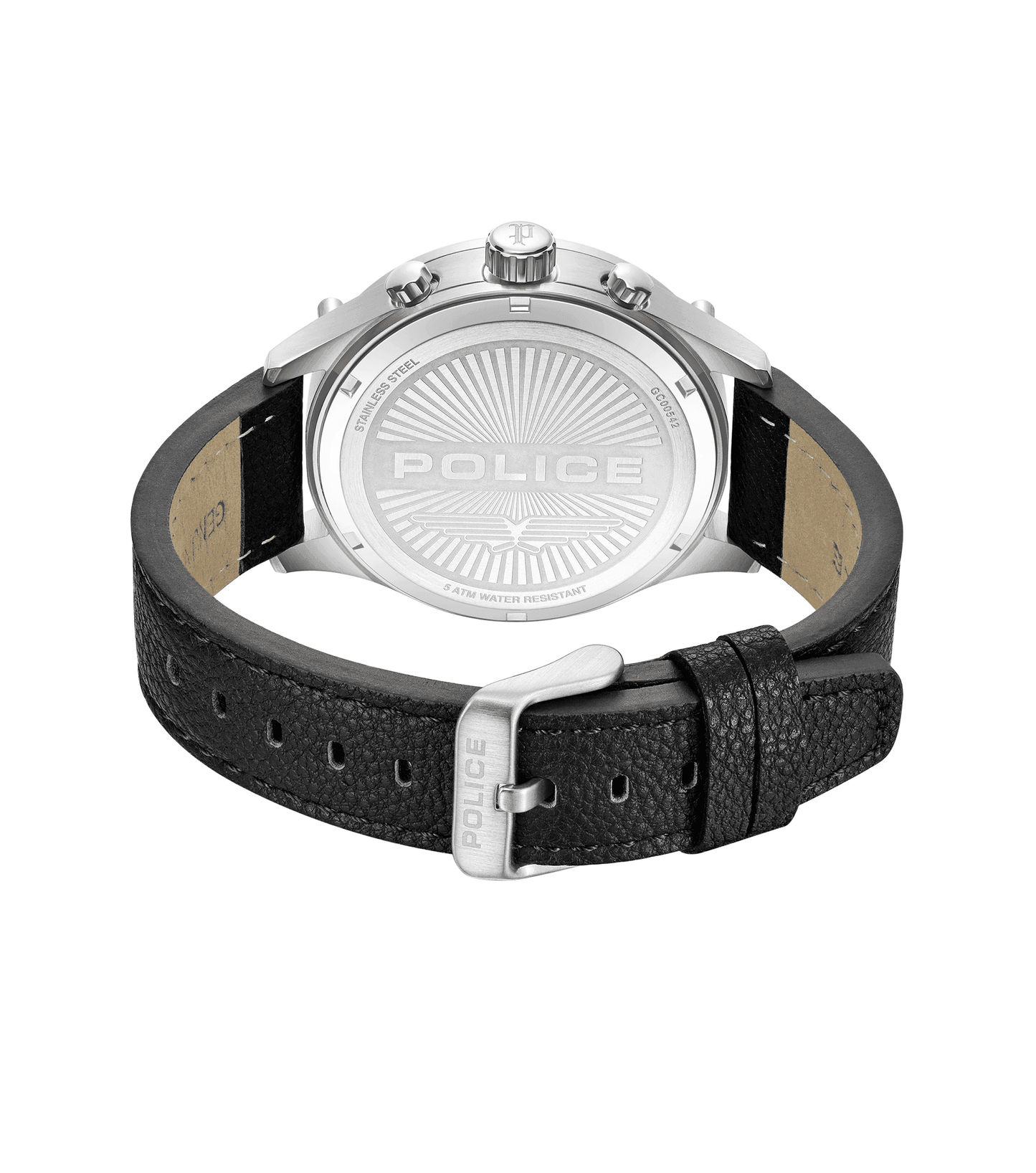 Police Wadden PEWGC0054205 Herrenuhr Schwarz • Quarz-Chronograph • Schwarzes Lederarmband, Bild 3