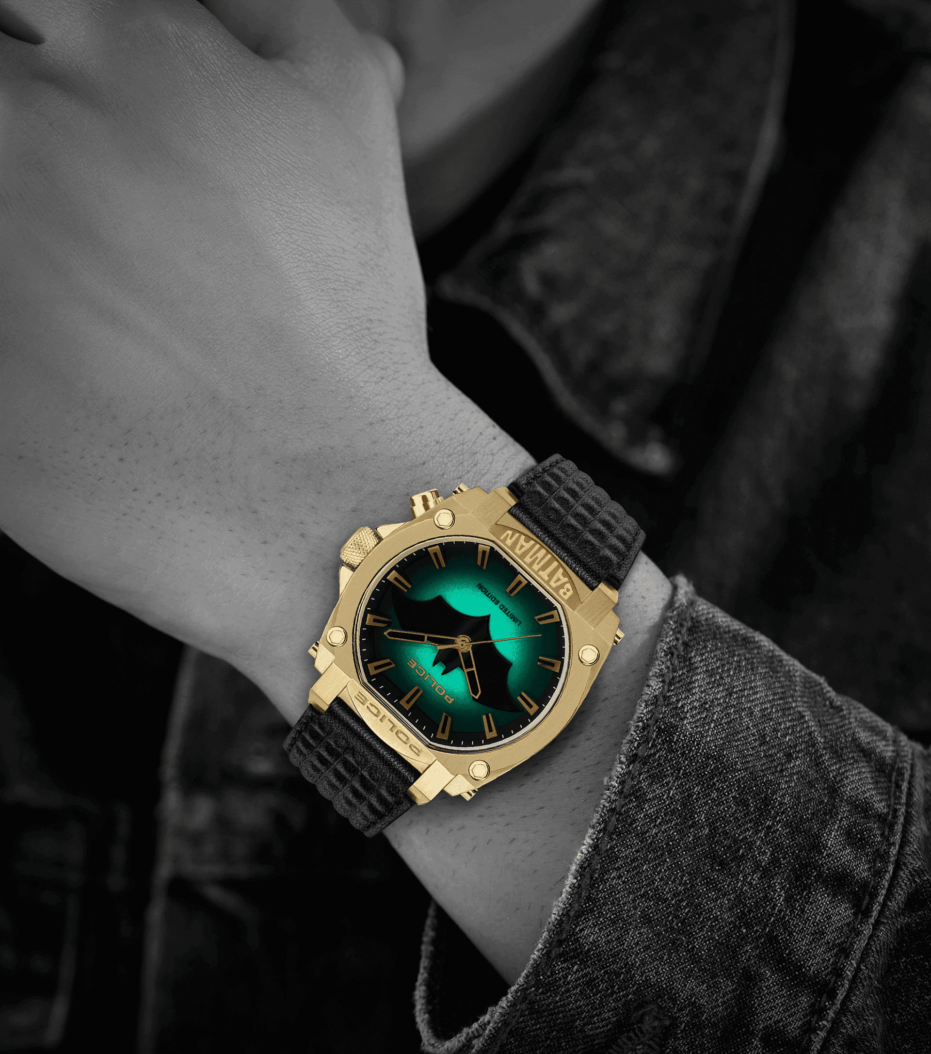 Police Forever Batman PEWGD0022602 Herrenuhr Schwarz/Gold • Limitierte Edition • Hintergrundbeleuchtung, Bild 6