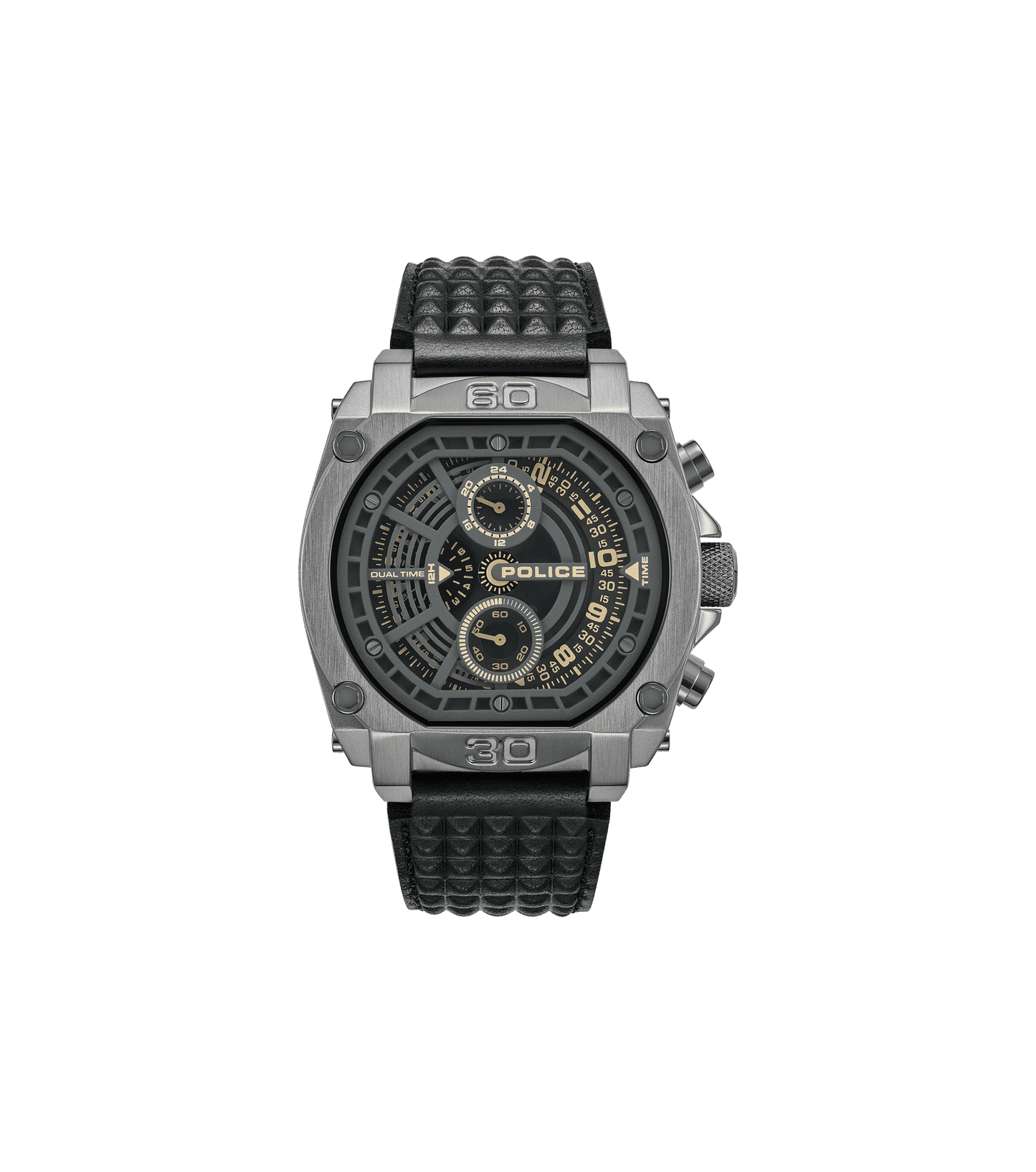 Police Norwood PEWGF0040002 Herrenuhr Schwarz • Multifunktions-Chronograph • Lederarmband