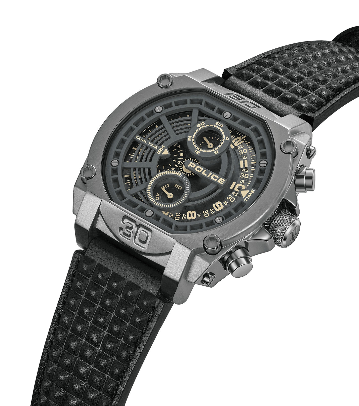 Police Norwood PEWGF0040002 Herrenuhr Schwarz • Multifunktions-Chronograph • Lederarmband, Bild 2