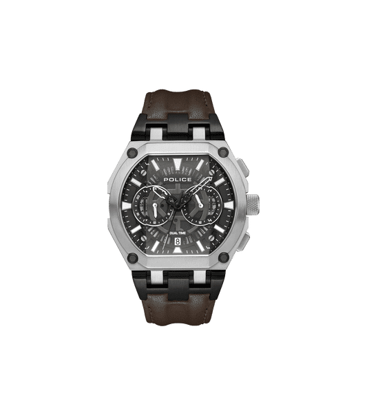 Police Shield PEWGF0054403 Herrenuhr Braun • Multifunktionswerk • Verschraubtes Gehäuse