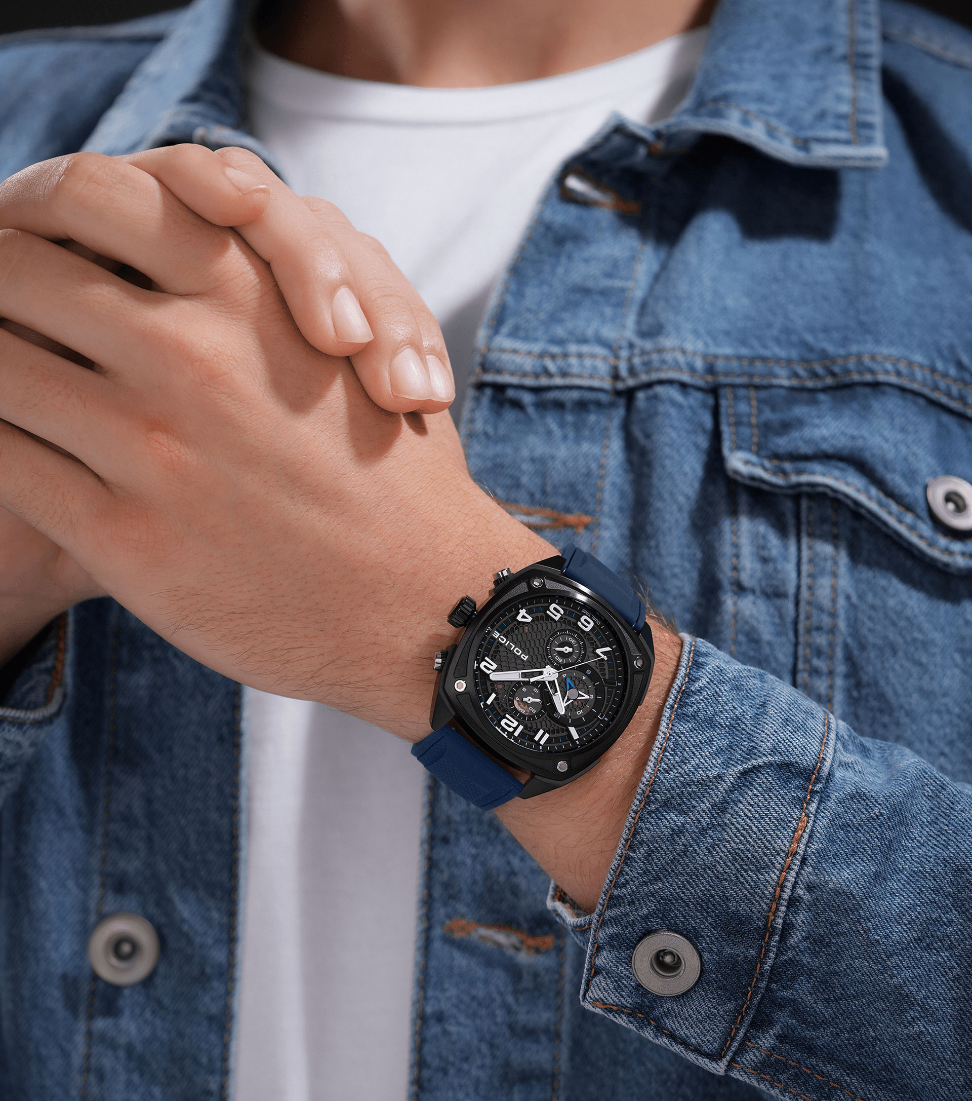 Police Portland PEWGF00814X2 Herrenuhr Mehrfarbig • Chronograph • Set mit zwei Armbändern, Bild 8