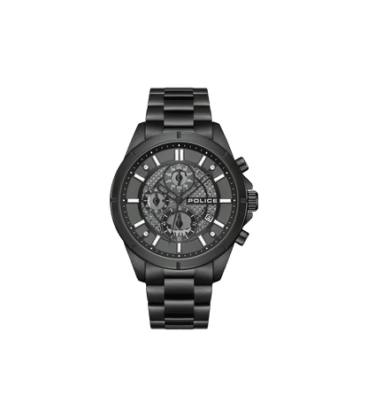 Police Burbank PEWGI0054004 Herrenuhr Schwarz • Chronograph • Metallarmband