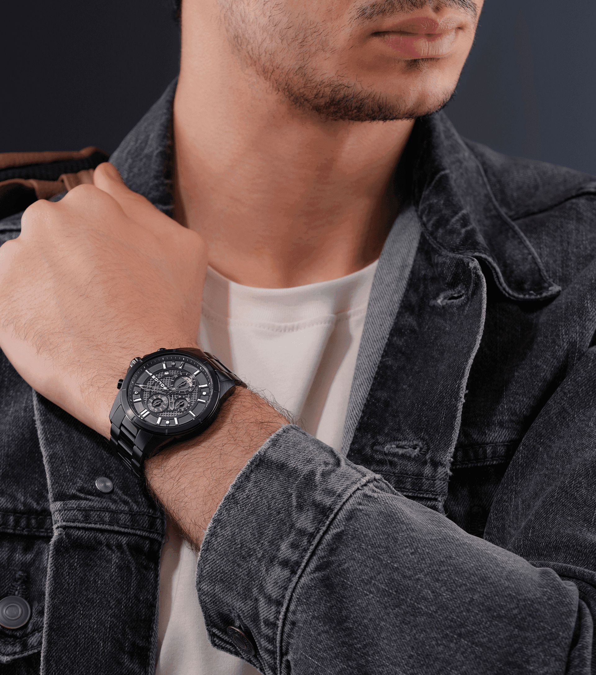 Police Burbank PEWGI0054004 Herrenuhr Schwarz • Chronograph • Metallarmband, Bild 5