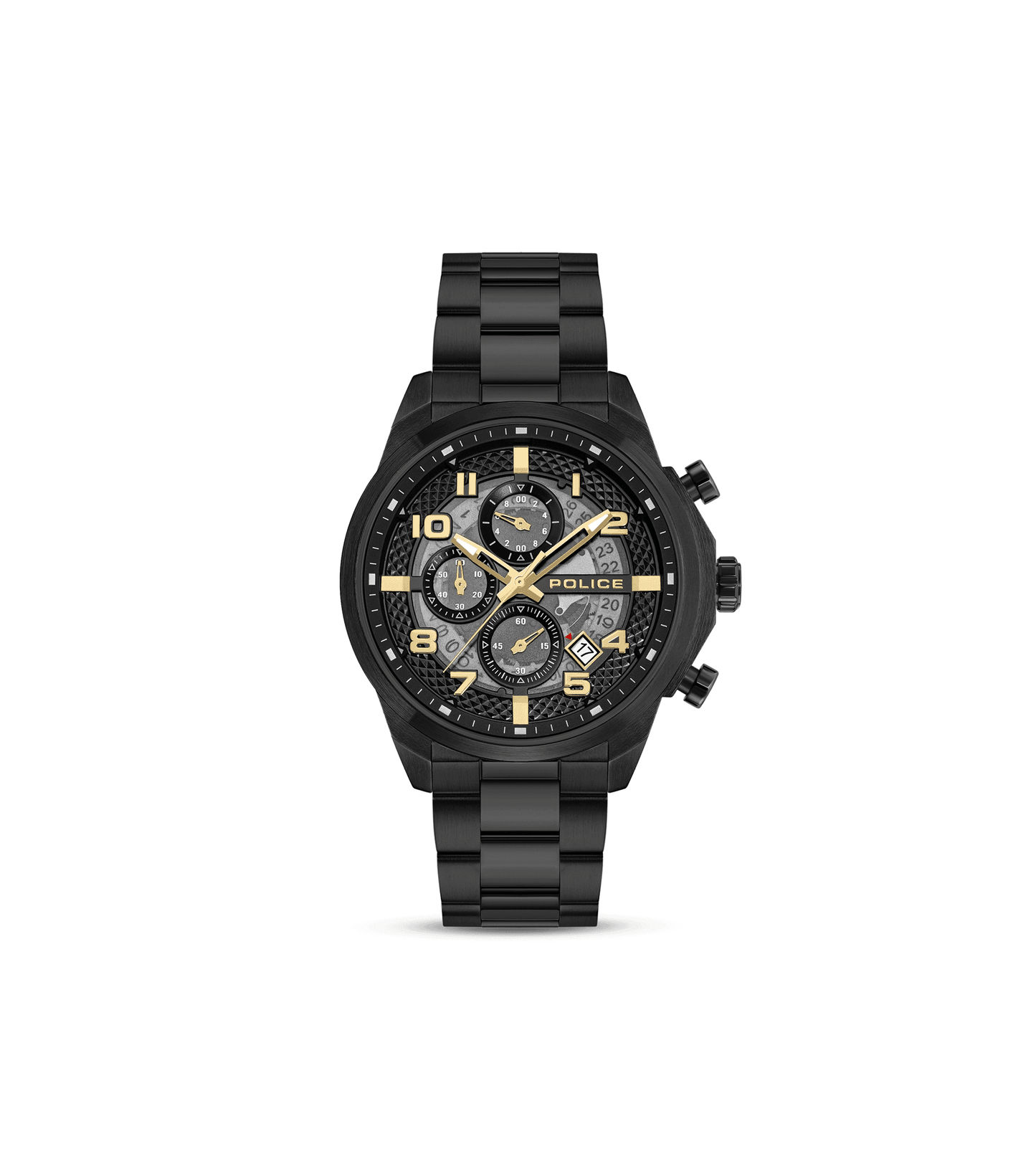 Police Soul PEWGK0053902-SET Herrenuhr Schwarz • Multifunktions-Chronograph • Industrielles Design