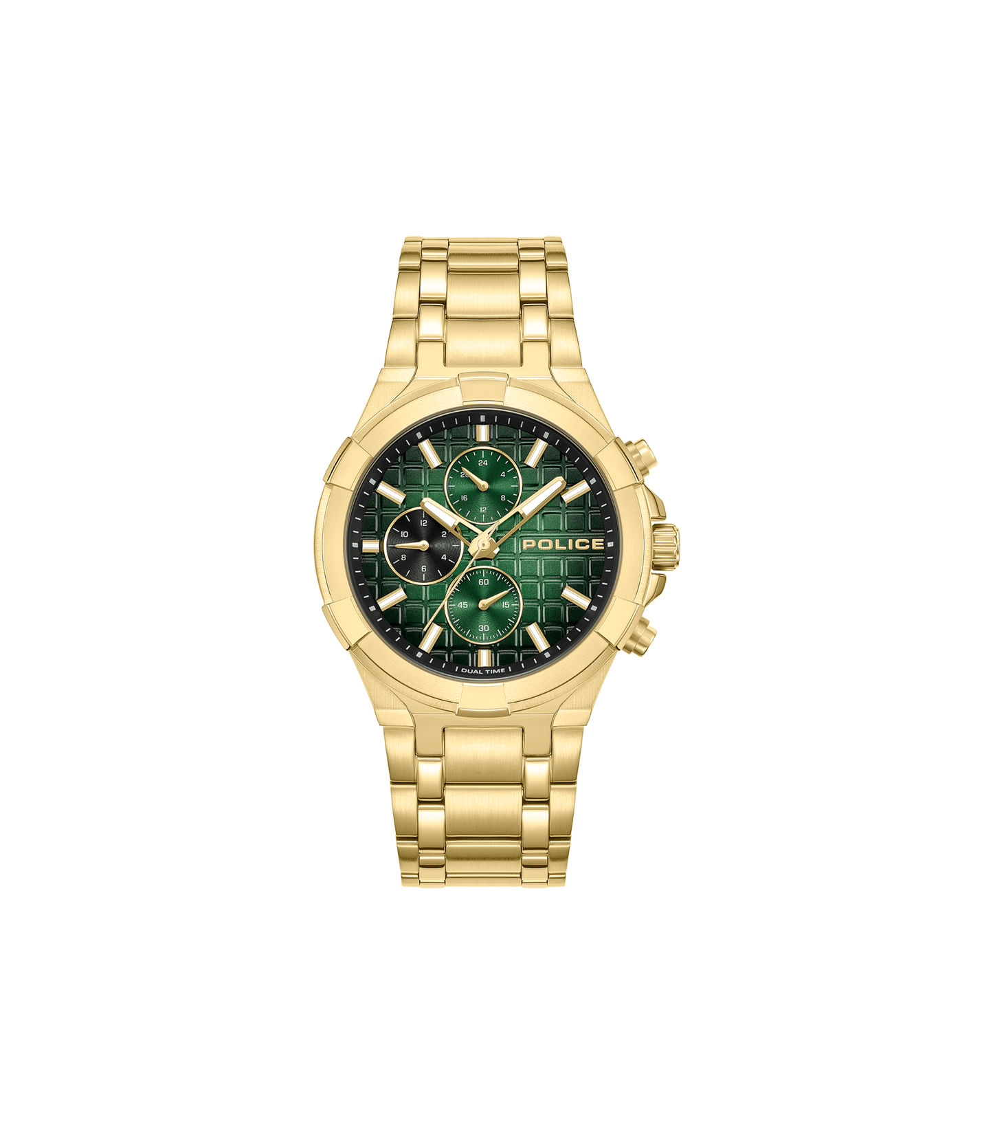 Police Guardian PEWGK0082003 Herrenuhr Goldfarben • Multifunktion mit Dual-Time • Gold-IP-Beschichtung