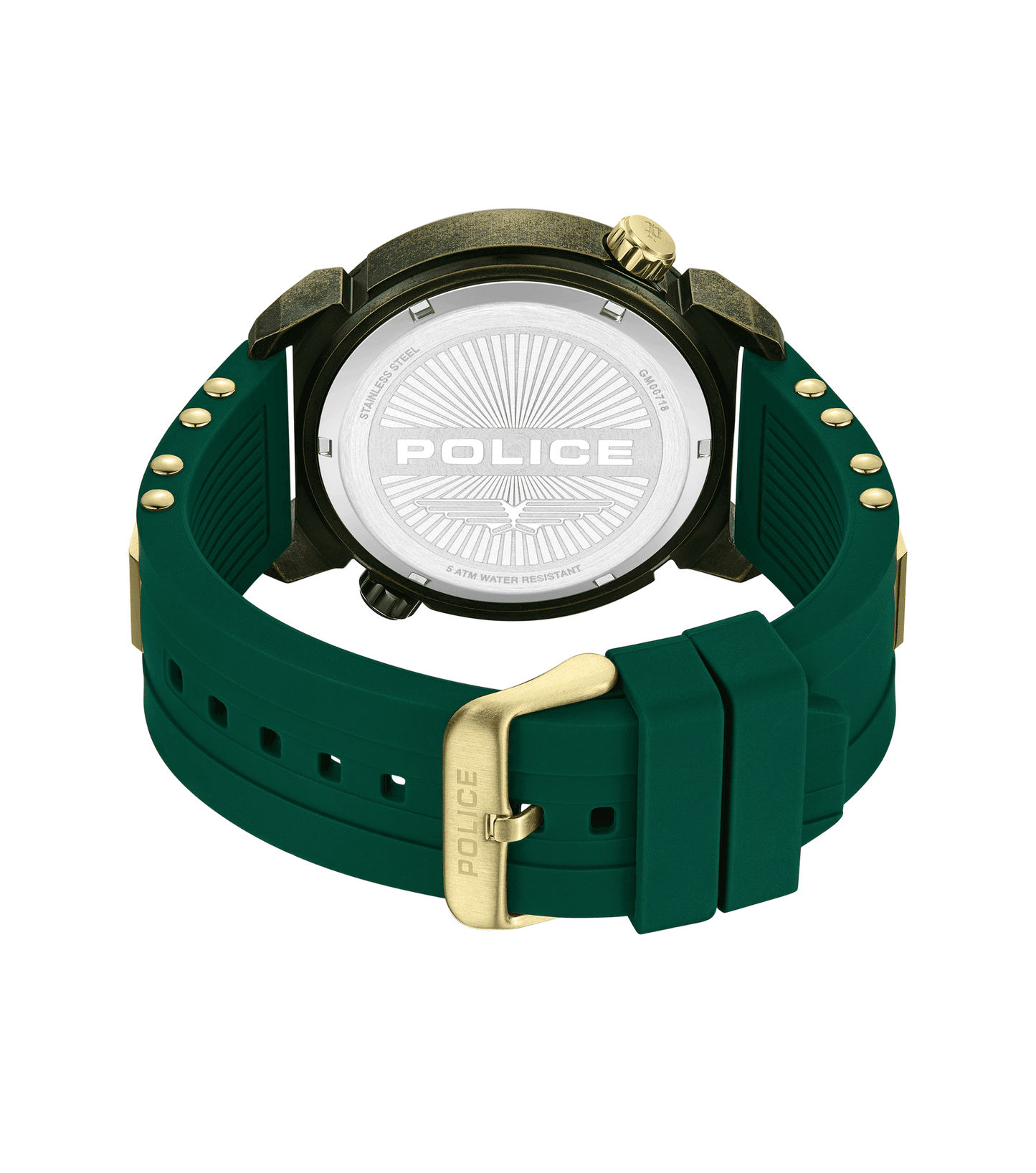 Police Boa PEWGM0071801 Herrenuhr Gold • Silikonarmband Grün • 48mm Gehäuse, Bild 3