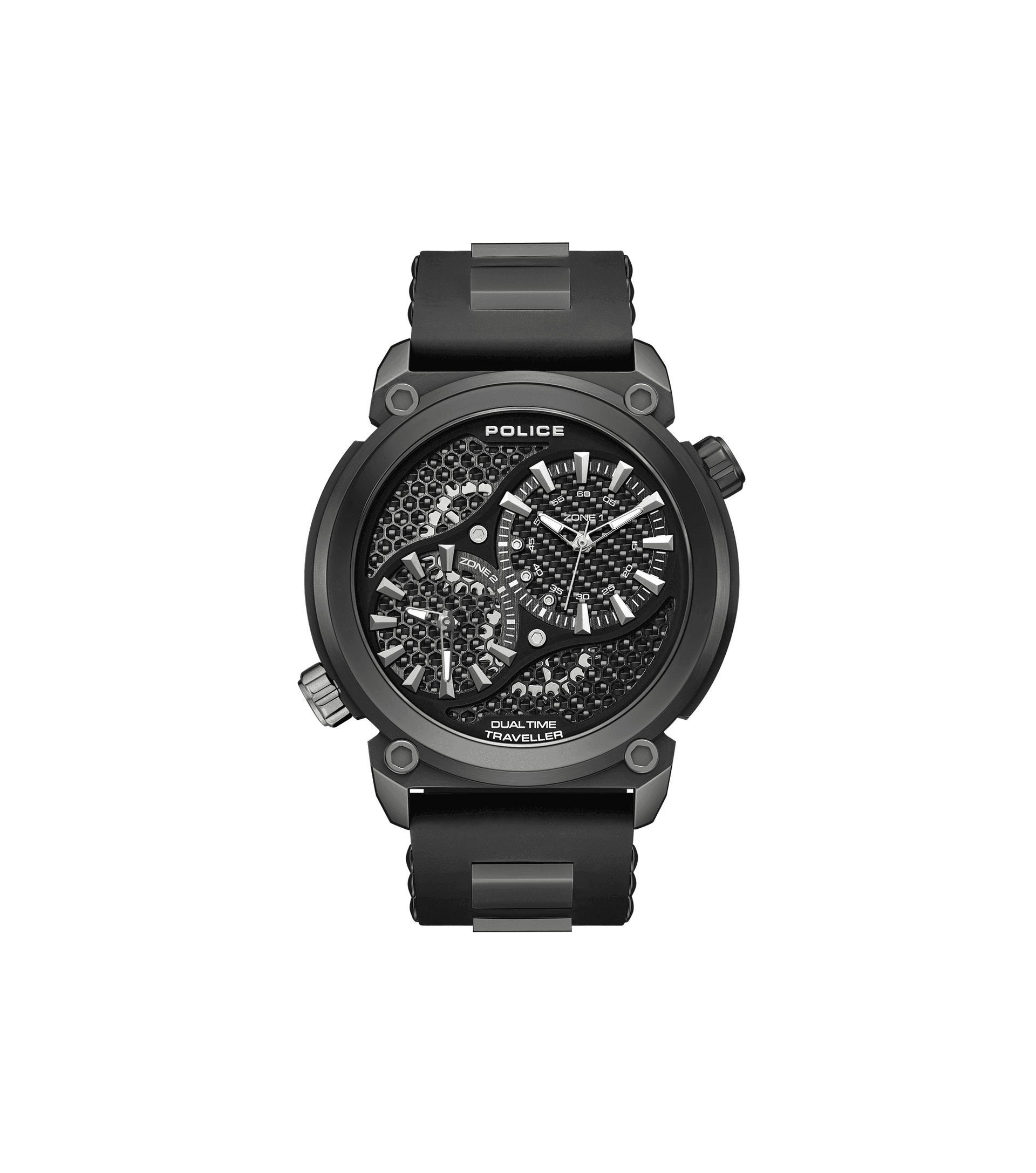 Police Boa PEWGM0071802 Herrenuhr Schwarz • Ionenplattiertes Gehäuse • Doppelkronen-Design