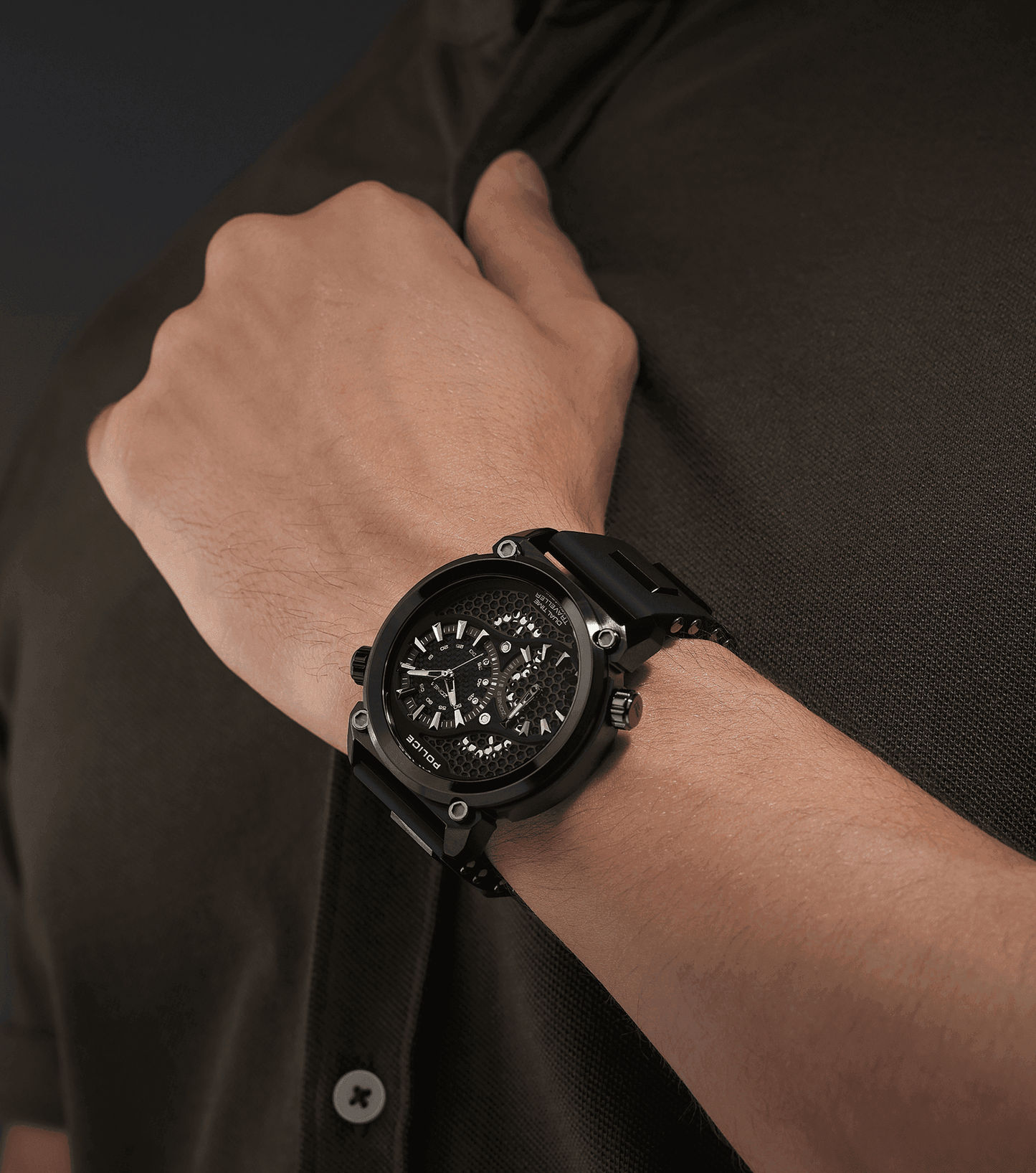 Police Boa PEWGM0071802 Herrenuhr Schwarz • Ionenplattiertes Gehäuse • Doppelkronen-Design, Bild 5