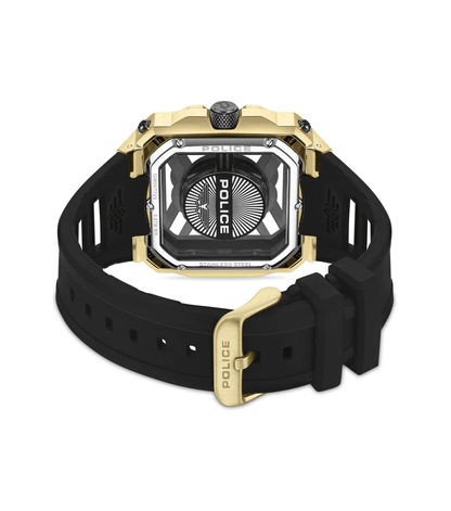 Police Disruptor I PEWGM0072003 Herrenuhr Gold • Ionenplattiertes Goldgehäuse • Schwarzes Silikonarmband, Bild 3
