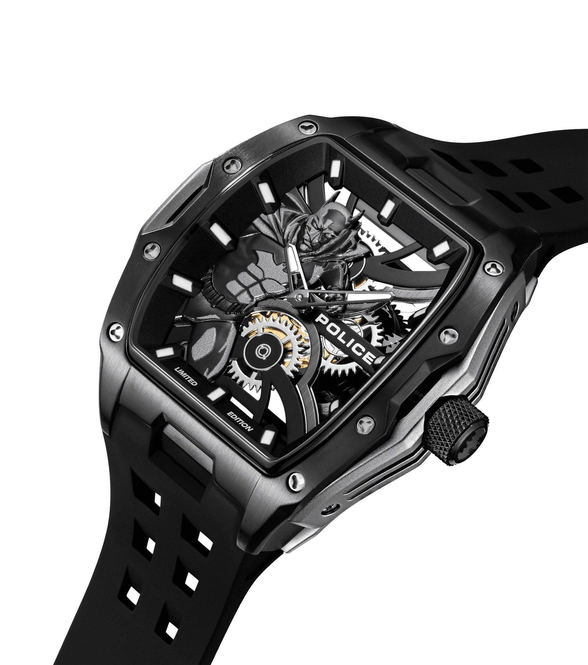 Police Gotham PEWGM0075301 Herrenuhr Schwarz • Limitierte Edition • Batman-Zifferblatt, Bild 2