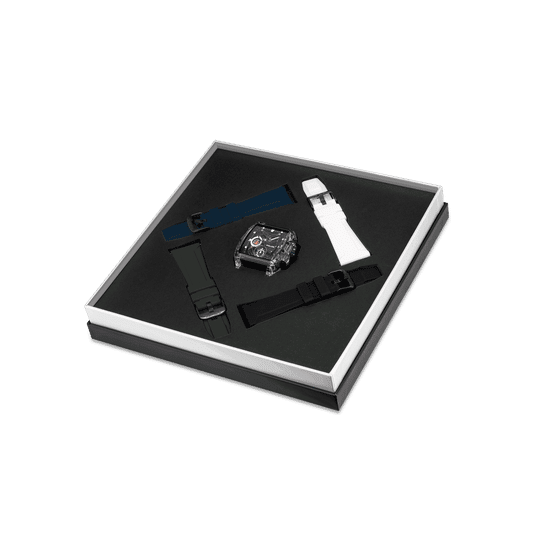 Police Clout PEWGO0052401-SET Herrenuhr Transparent • Quarz-Chronograph • 4-Armband-Set