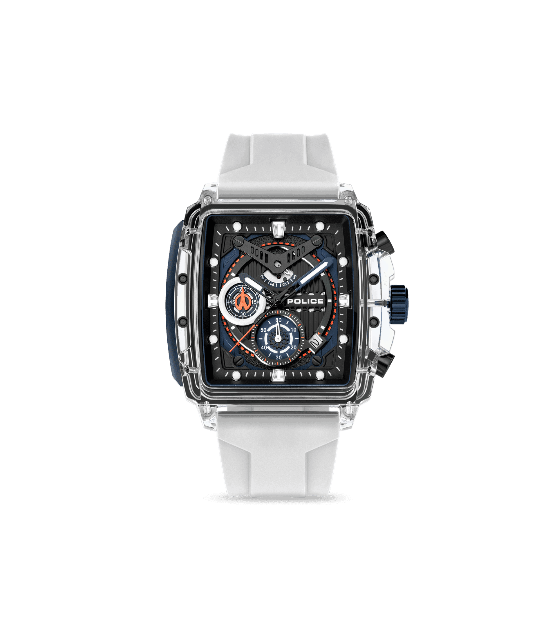 Police Clout PEWGO0052402-SET Herrenuhr Transparent • Chronograph • 4 Silikonarmbänder, Bild 4