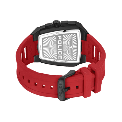 Police Tough Gear PEWGQ0056803 Herrenuhr Schwarz/Rot • Multifunktion • Rotes Silikonarmband, Bild 3