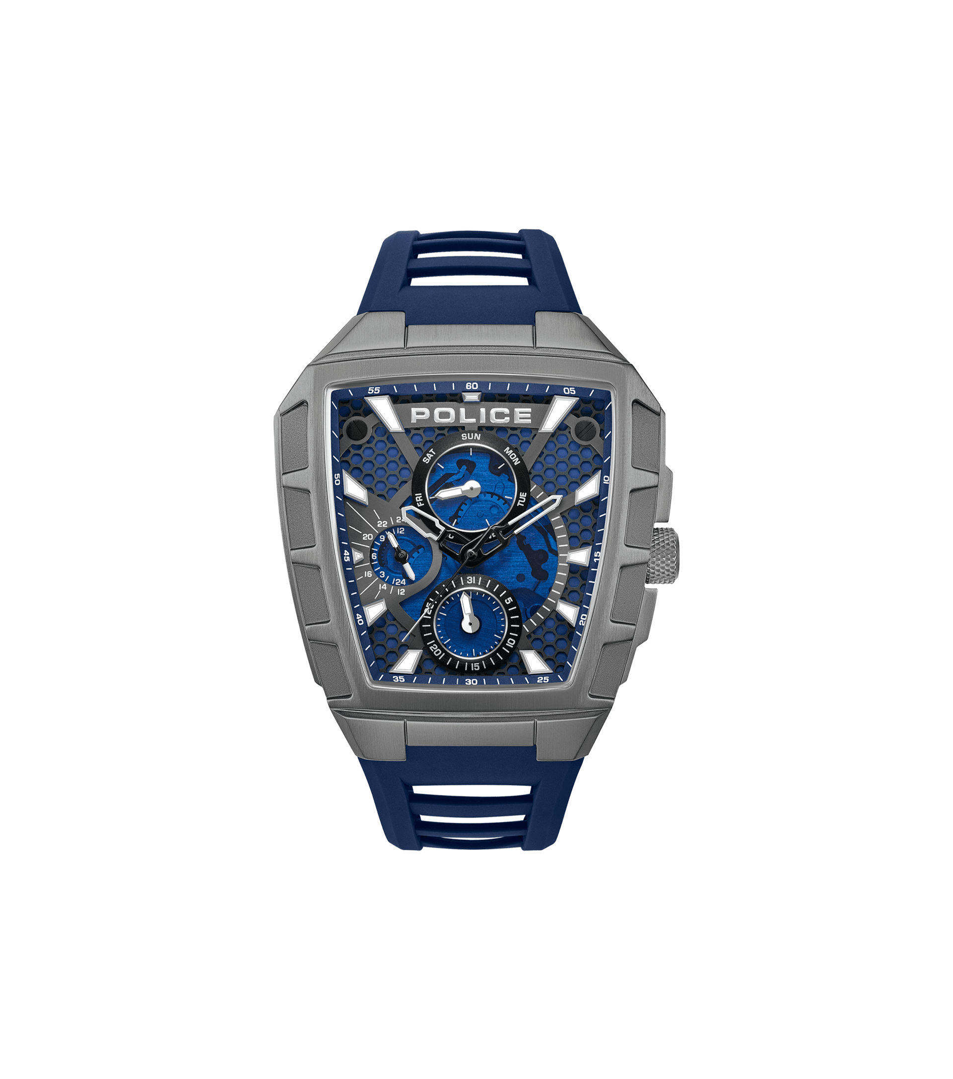 Police Tough Gear PEWGQ0056806 Herrenuhr Blau • Mineralglas • Multifunktion