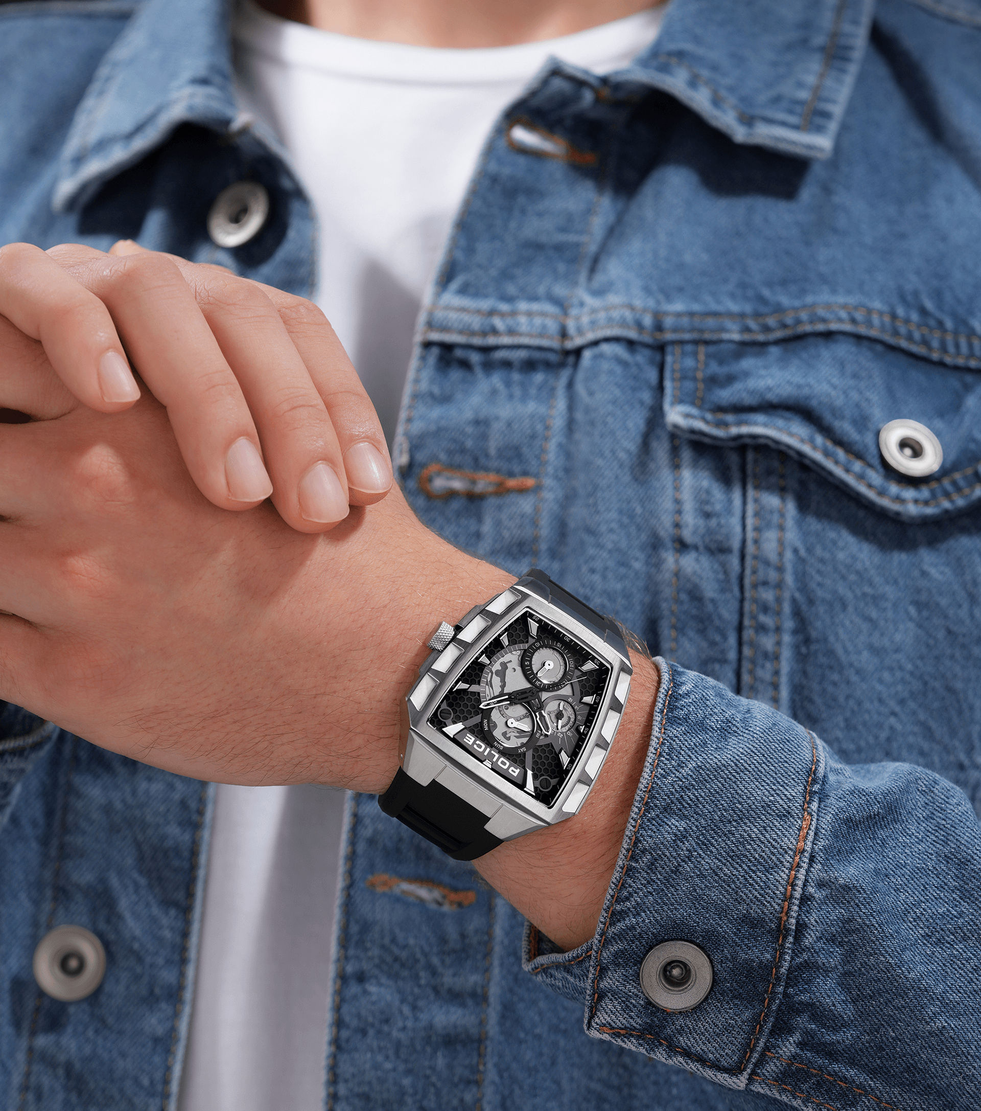 Police Tough Gear PEWGQ0056809 Herrenuhr Schwarz • Mineralglas • Multifunktionswerk, Bild 5