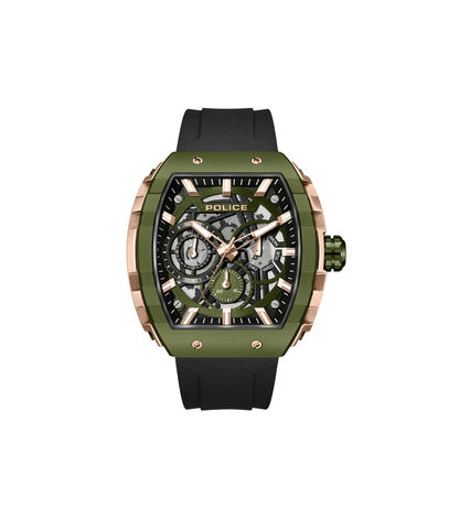 Police Flash PEWGQ0063003 Herrenuhr Schwarz • Multifunktionswerk • Ionenplattiertes Bronzegehäuse