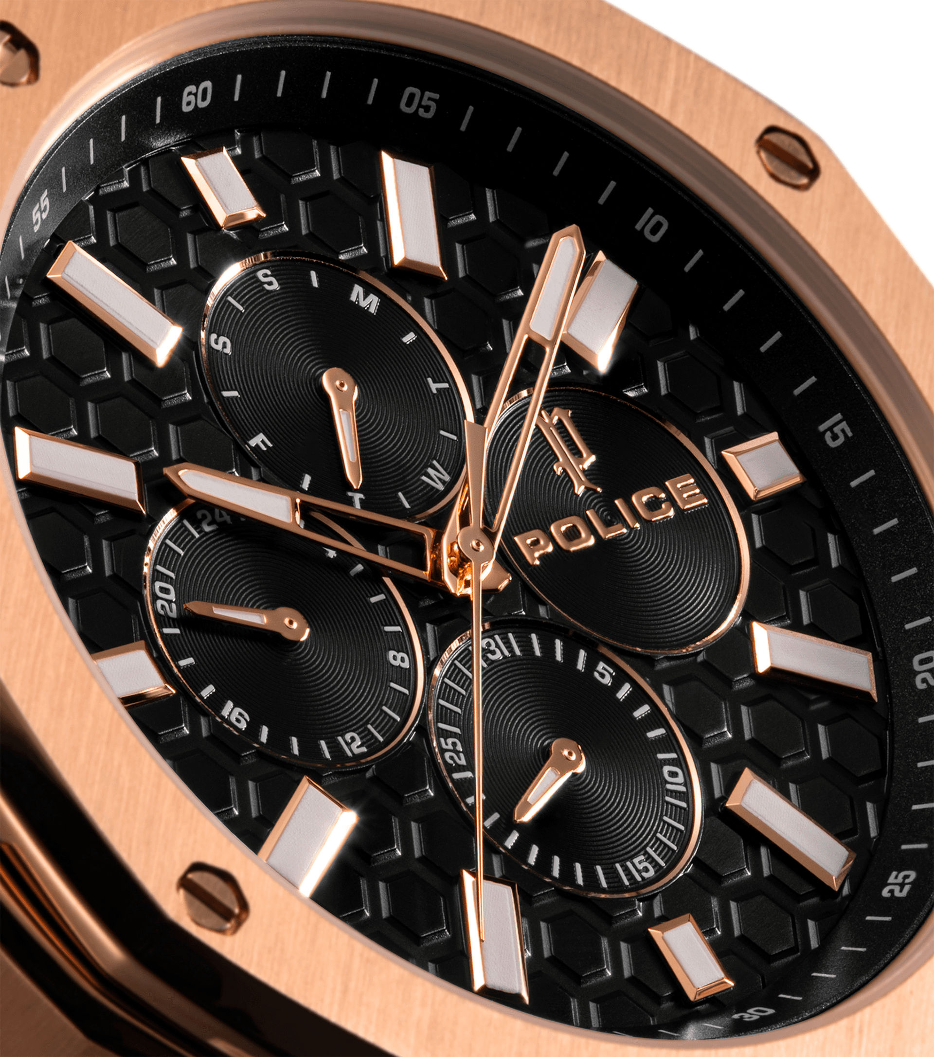 Police DUAL PEWGQ0081902 Herrenuhr Mehrfarbig • Zwei Zifferblätter • Roségold-IP-Beschichtung, Bild 8