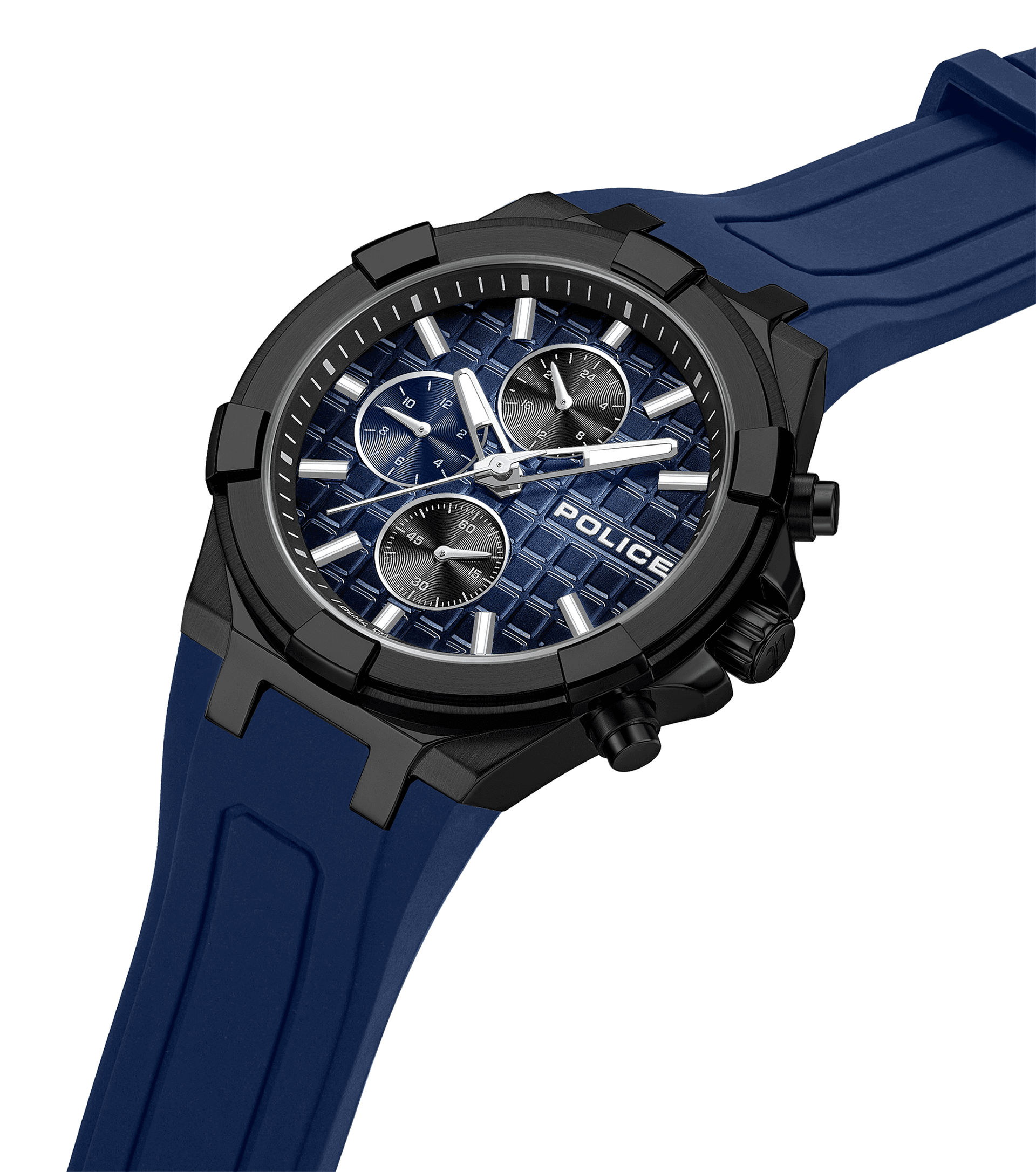 Police Guardian PEWGQ0082001 Herrenuhr Blau • Multifunktion • Silikonarmband, Bild 2