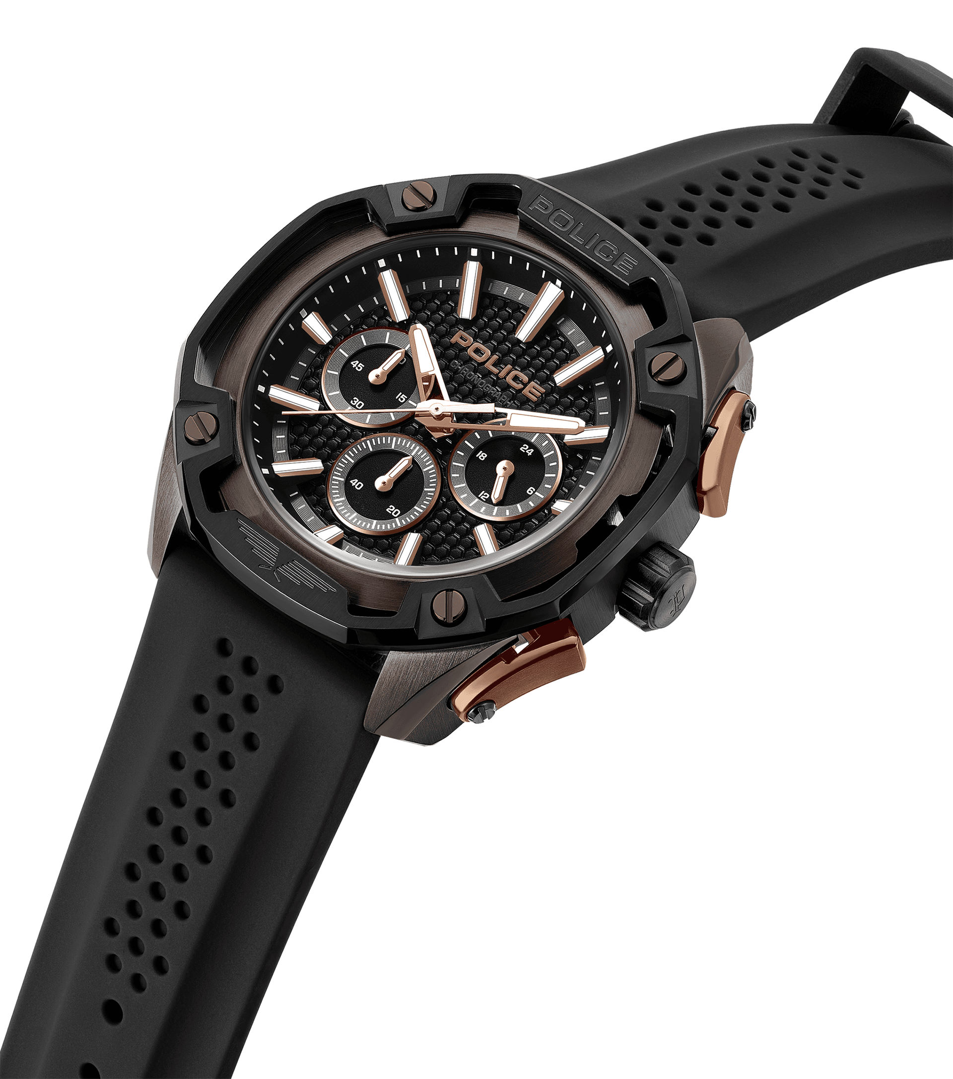 Police Centurian PEWGQ0093201 Herrenuhr Schwarz • Chronograph • Edelstahlgehäuse, Bild 2