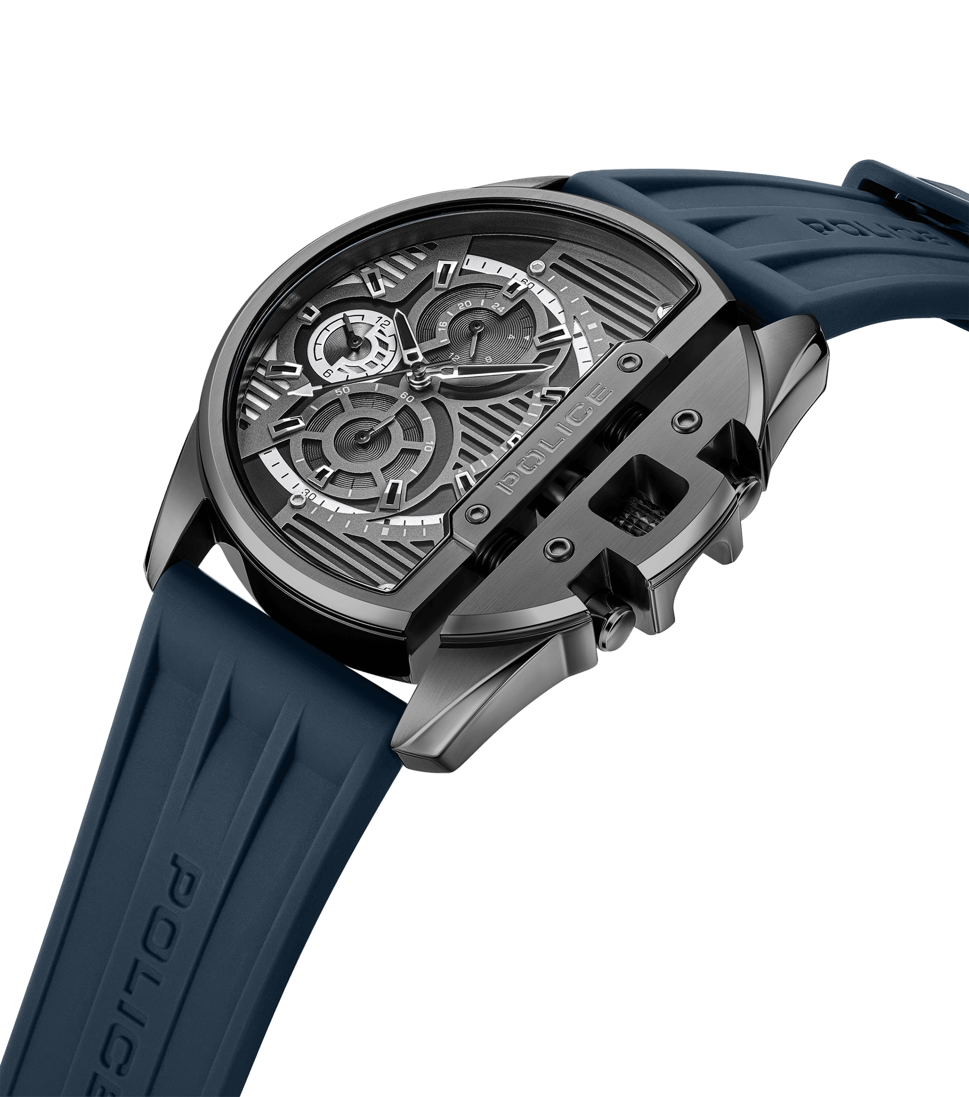 Police Daintree PEWGQ2203604 Herrenuhr Blau • Multifunction • Blaues Silikonarmband, Bild 2