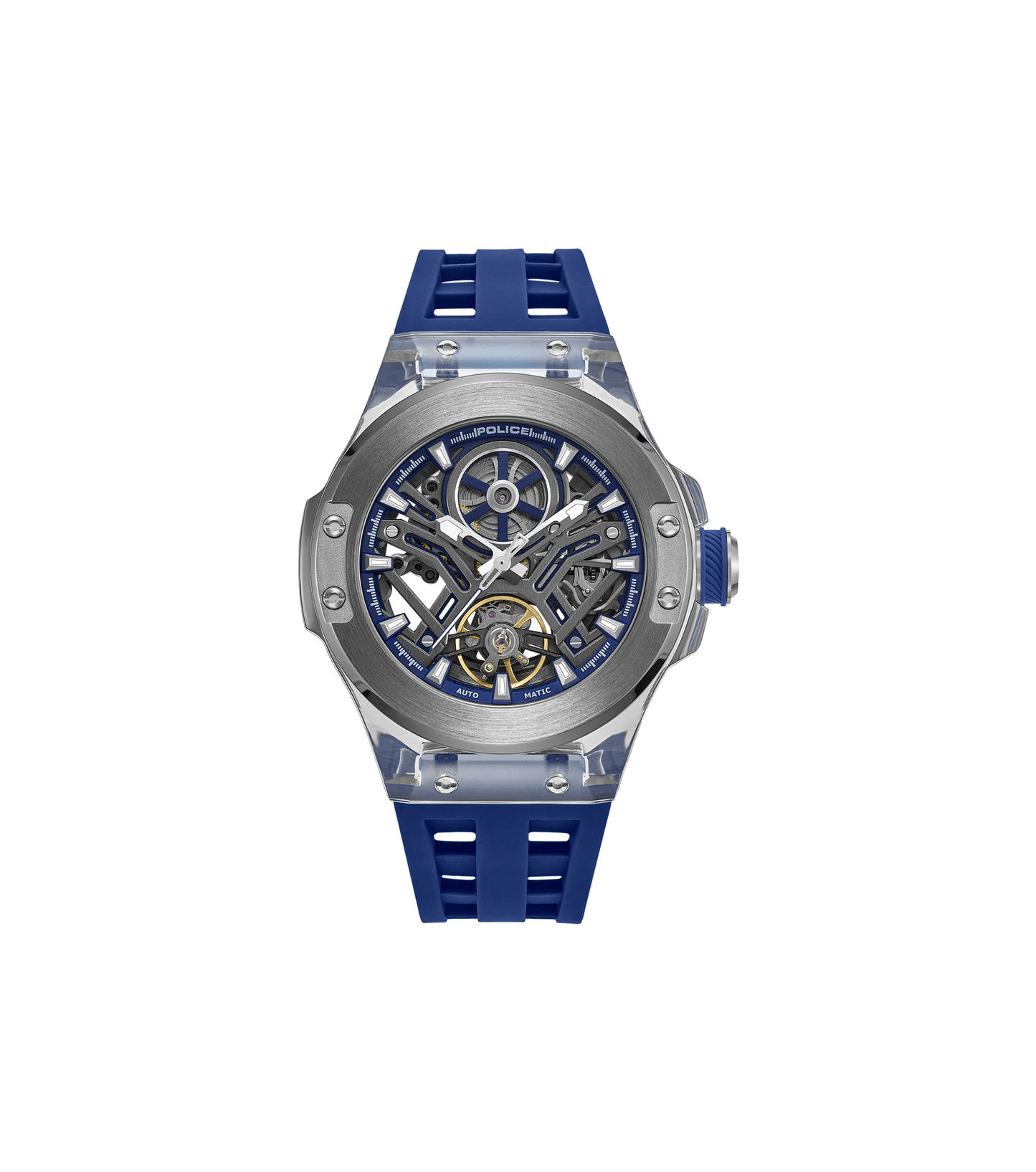 Police Cyclone PEWGR0082204 Herrenuhr Stahl • Automatikwerk • Sichtbares Uhrwerk