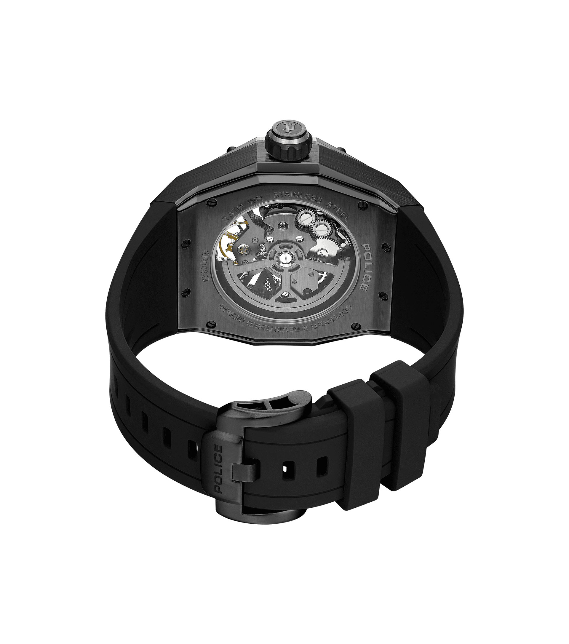 Police Dayton PEWGR0082301 Herrenuhr Schwarz • Automatikwerk • Sichtbarer Mechanismus, Bild 3