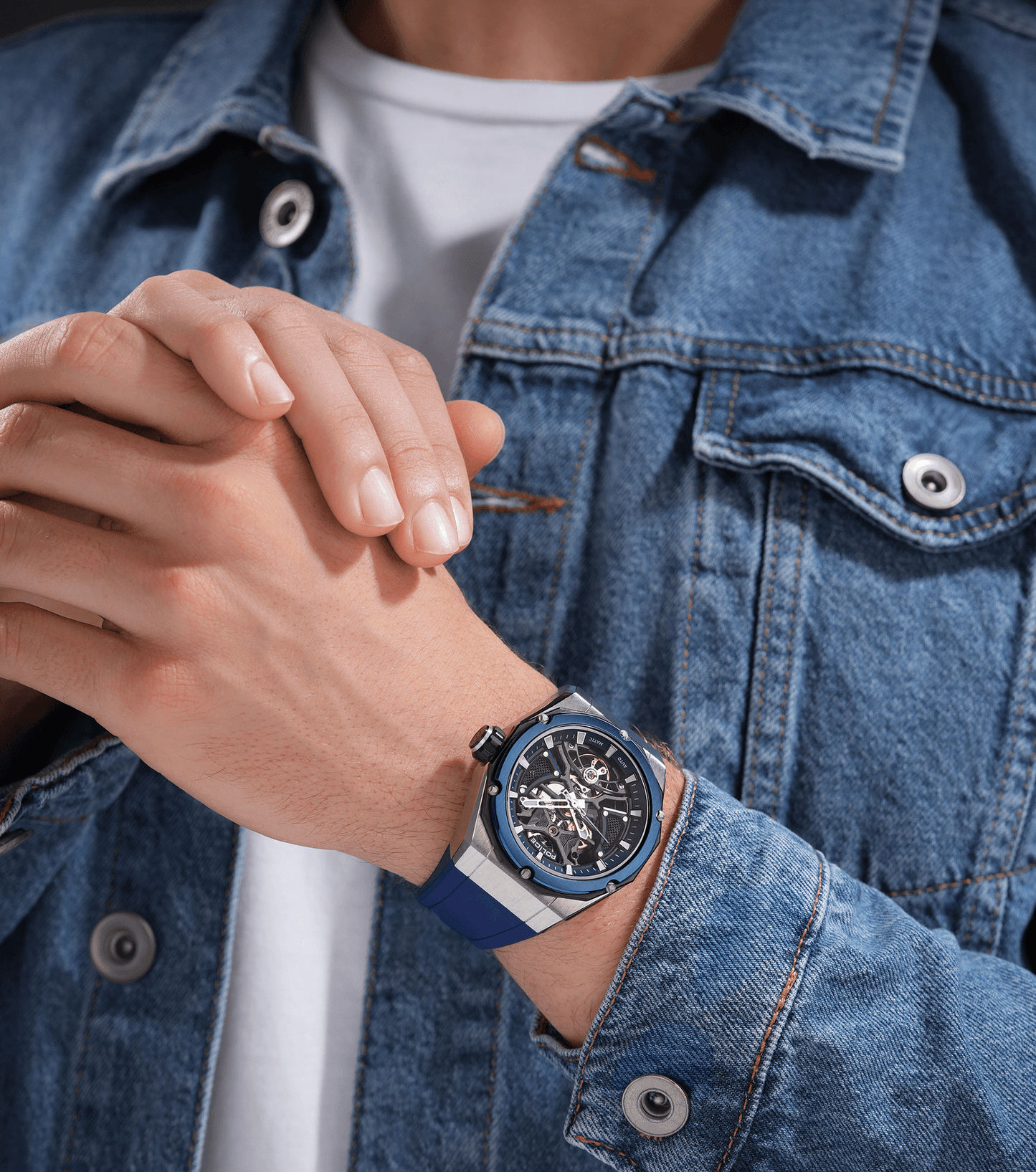 Police Dayton PEWGR0082304 Herrenuhr Blau • Automatikwerk • Sichtboden-Zifferblatt, Bild 5
