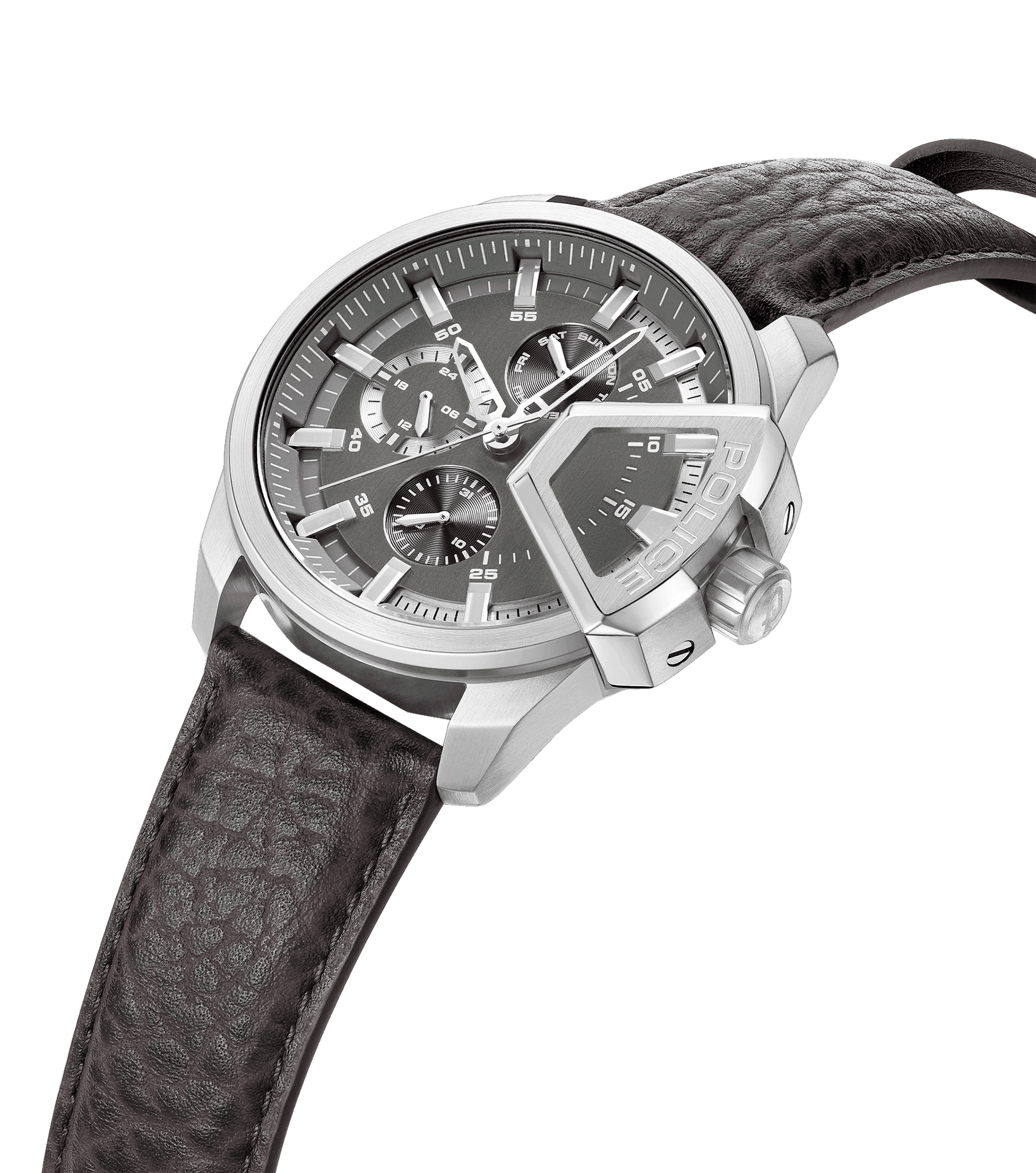 Police Underlined PEWJF0005703 Herrenuhr Braun • Multifunktionswerk • Edelstahlgehäuse, Bild 2