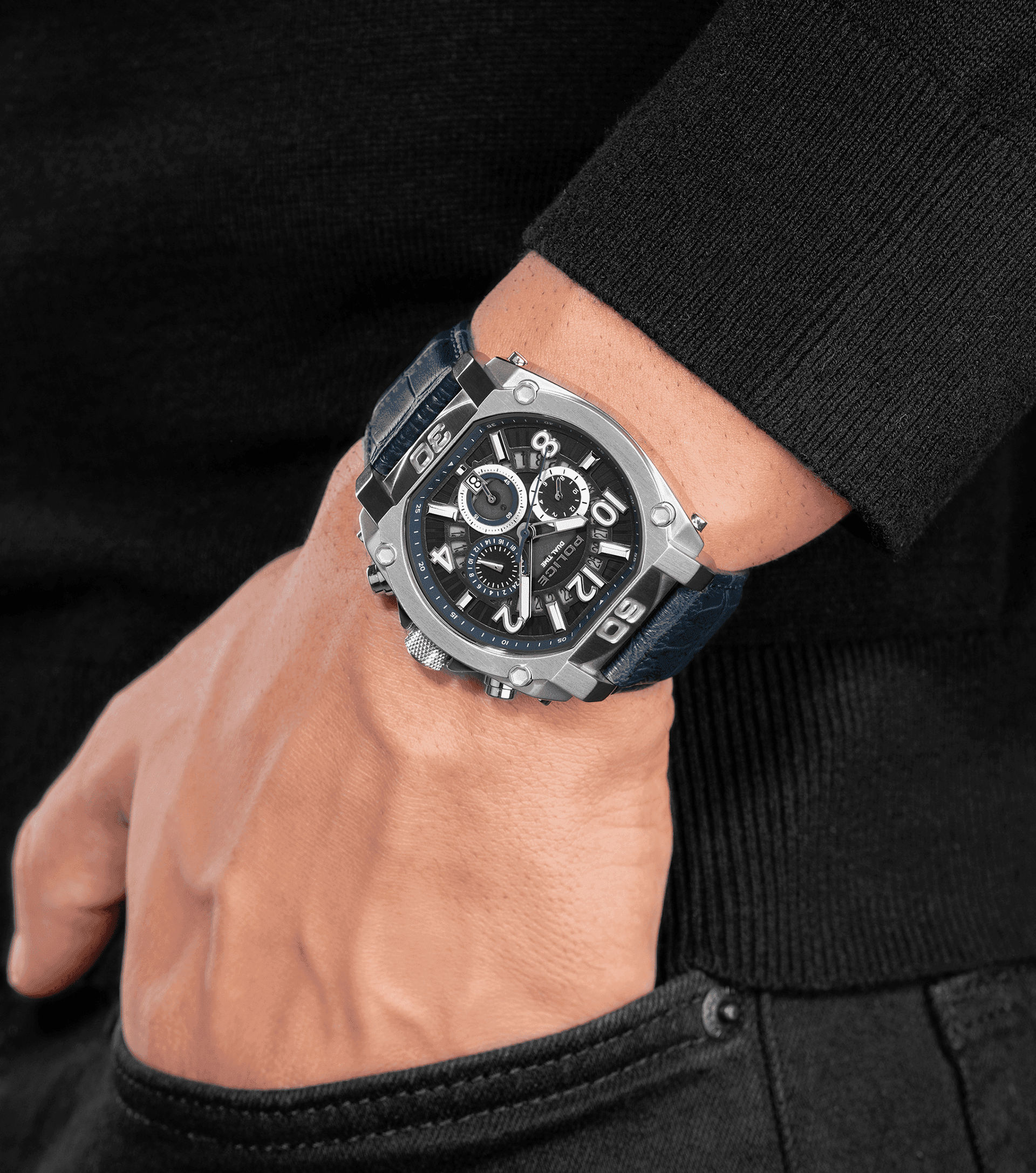 Police Norwood PEWJF0021901 Herrenuhr Blau • Dual-Time-Funktion • Transparentes Zifferblatt, Bild 5