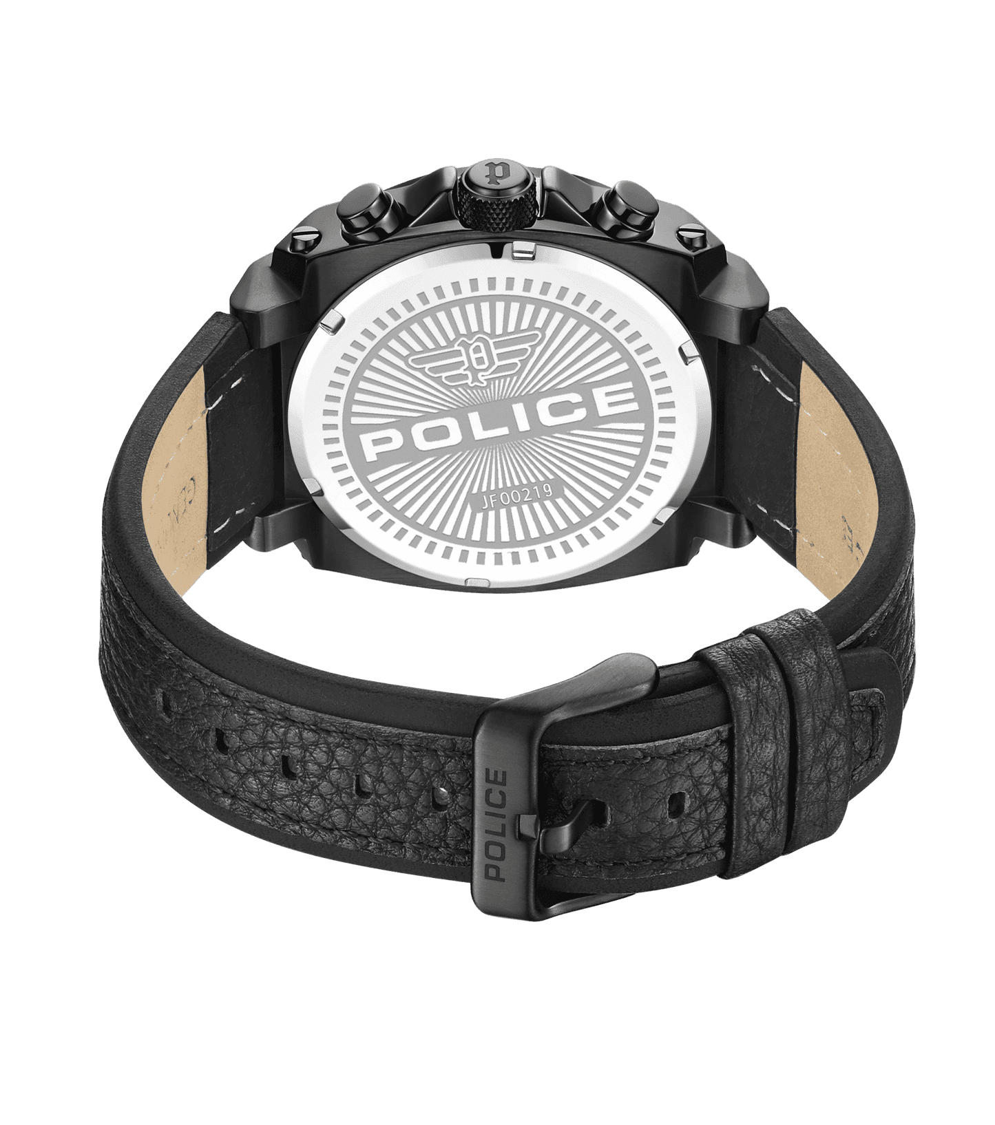 Police Norwood PEWJF0021903 Herrenuhr Schwarz • Zweitzeit-Funktion • Doppellagiges Lederarmband, Bild 3