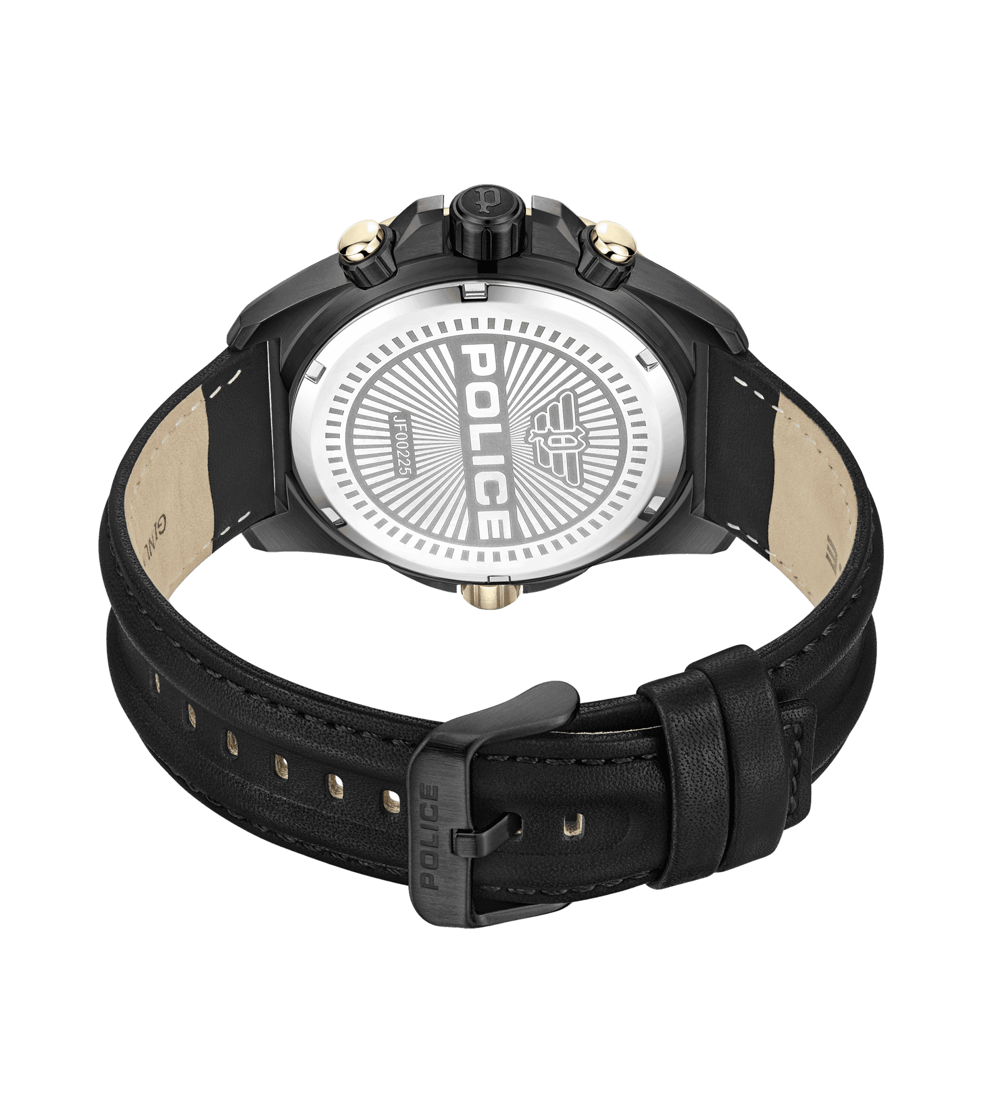Police Electrical PEWJF0022501 Herrenuhr Schwarz • Multifunktionswerk • Lederarmband, Bild 3