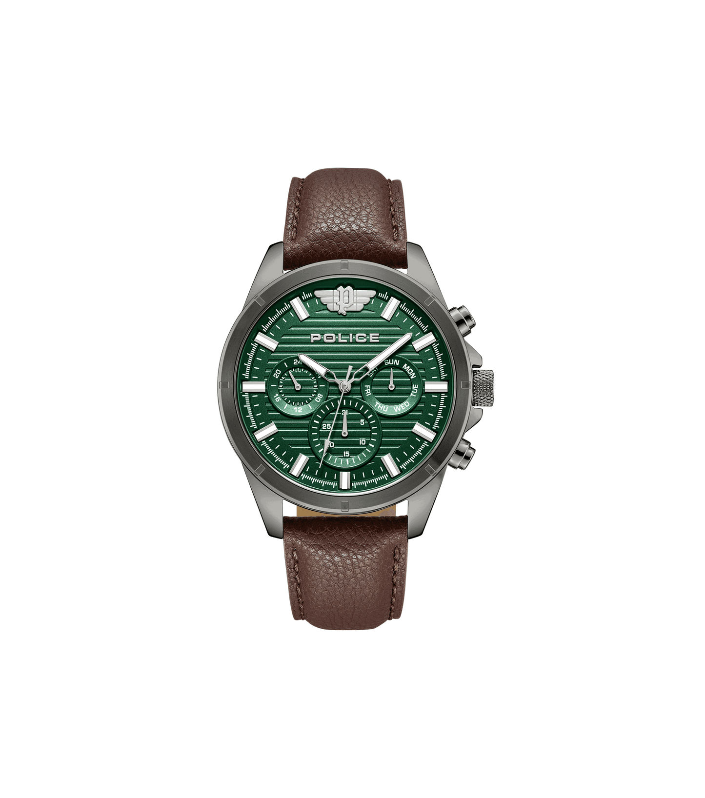 Police Malawi PEWJF2227811 Herrenuhr Grau • Lederarmband • 5 ATM Wasserdichtigkeit