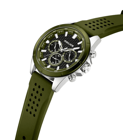 Police Motion PEWJQ2204111M Herrenuhr Oliv • Multifunction-Chronograph • Silikonarmband, Bild 2