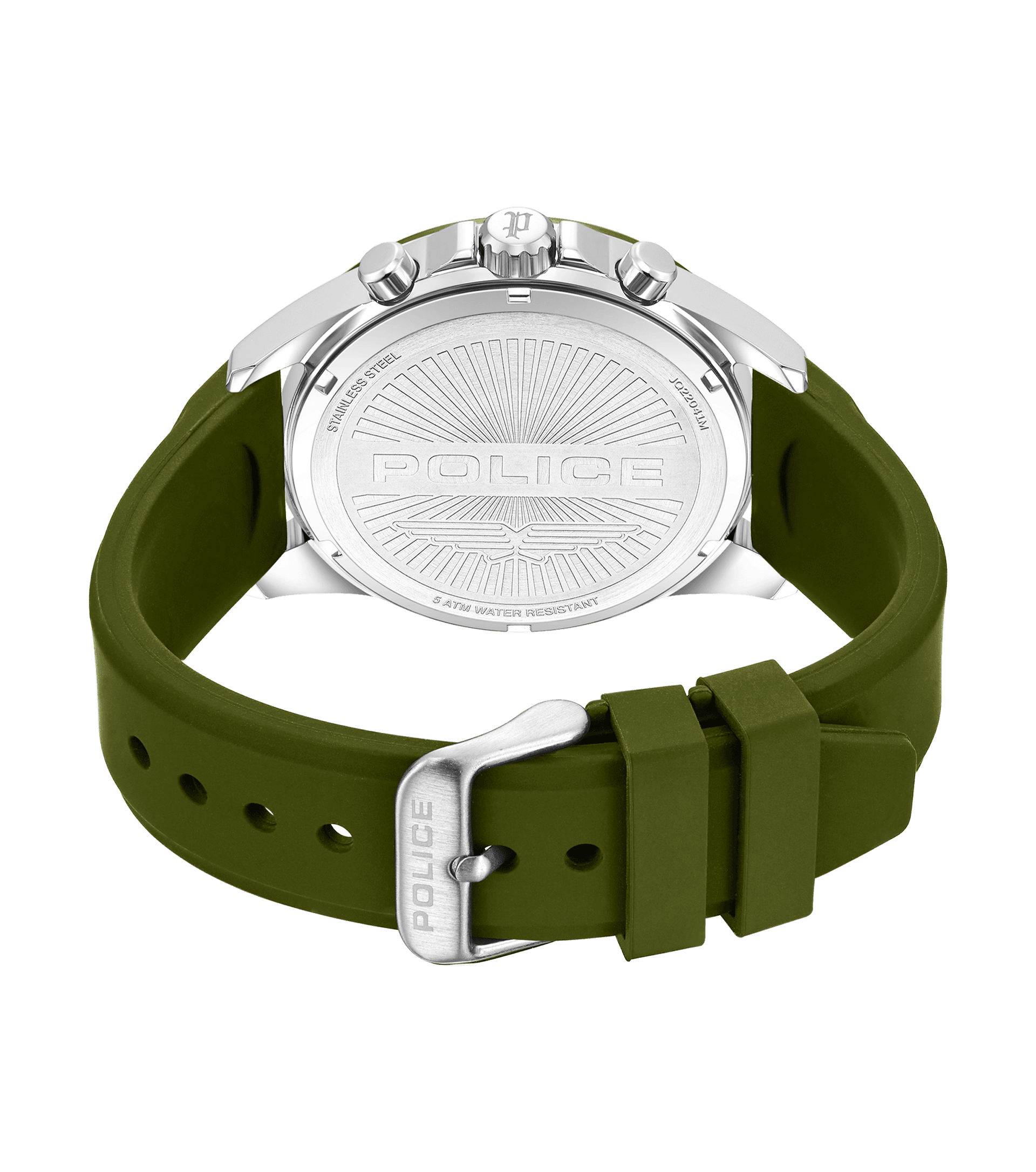 Police Motion PEWJQ2204111M Herrenuhr Oliv • Multifunction-Chronograph • Silikonarmband, Bild 3