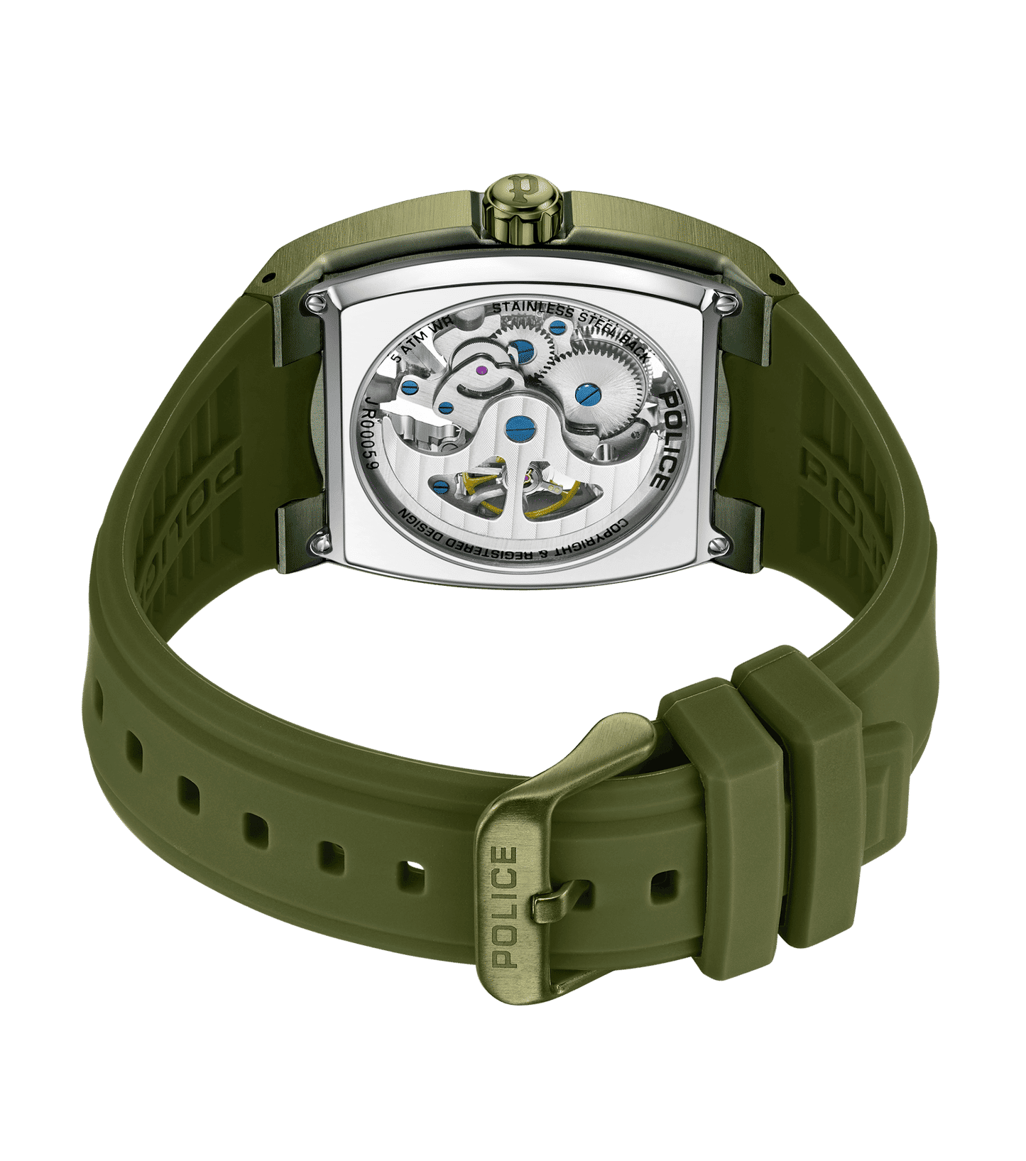 Police Skeletor PEWJR0005906 Herrenuhr Grün • Automatikwerk • Skelettiertes Zifferblatt, Bild 3