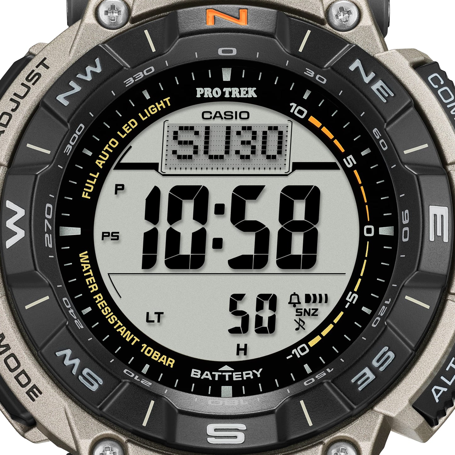 Casio PRG-340T-7ER Pro Trek Herrenuhr Weiß • Tough Solar • Digitaler Kompass, Bild 3
