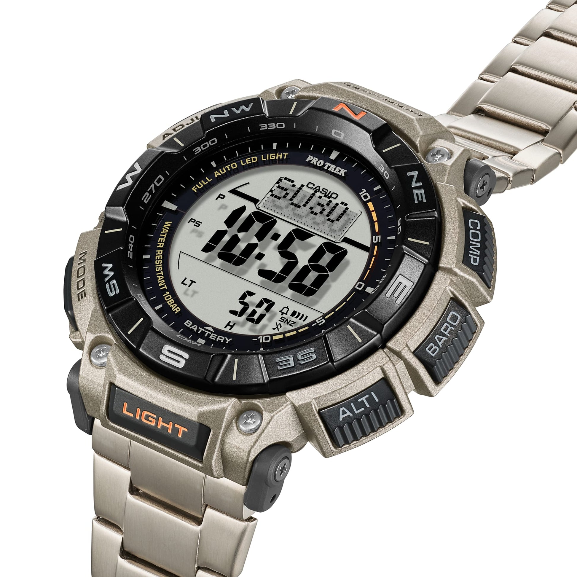 Casio PRG-340T-7ER Pro Trek Herrenuhr Weiß • Tough Solar • Digitaler Kompass, Bild 5