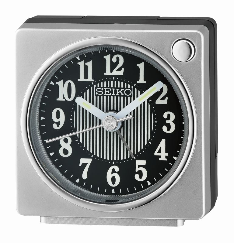 Seiko Fuji QHE197S Reloj de Mesa Plateado • Segundero Sweep Silencioso • Luminiscencia LumiBrite