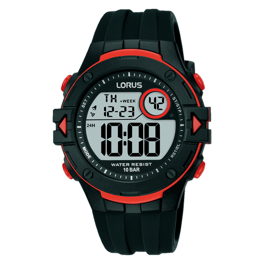 Lorus R2323PX9 Herrenuhr Digital 40mm Schwarz • 10 ATM Wasserschutz • 13 Funktionen