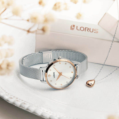 Lorus RG288XX9 Damenuhr Weiß • Mineralglas • Edelstahl-Mesharmband, Bild 2