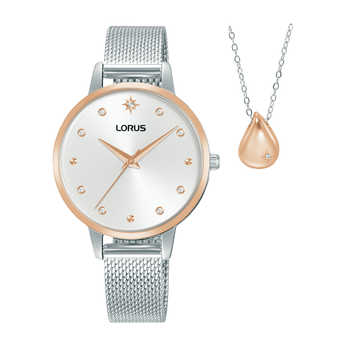 Lorus RG288XX9 Damenuhr Weiß • Mineralglas • Edelstahl-Mesharmband