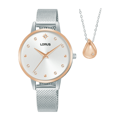 Lorus RG288XX9 Damenuhr Weiß • Mineralglas • Edelstahl-Mesharmband